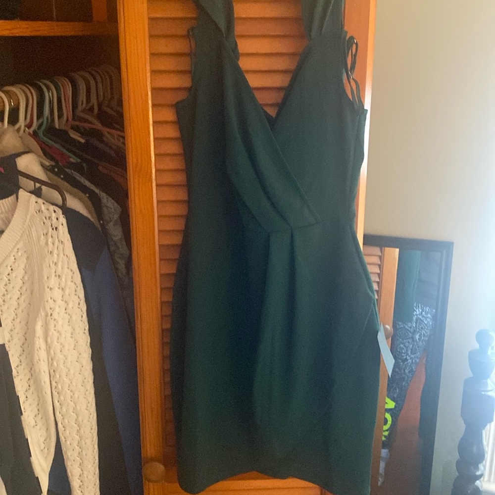 Lulus green short dress off the shoulder